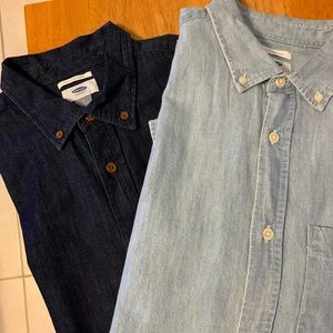 2 old navy denim shirts. Medium slim fit